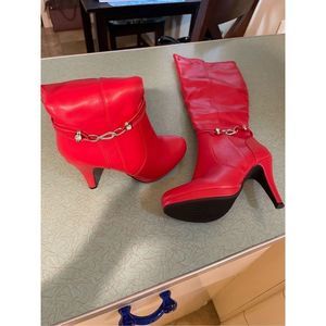 RED Heeled Boots